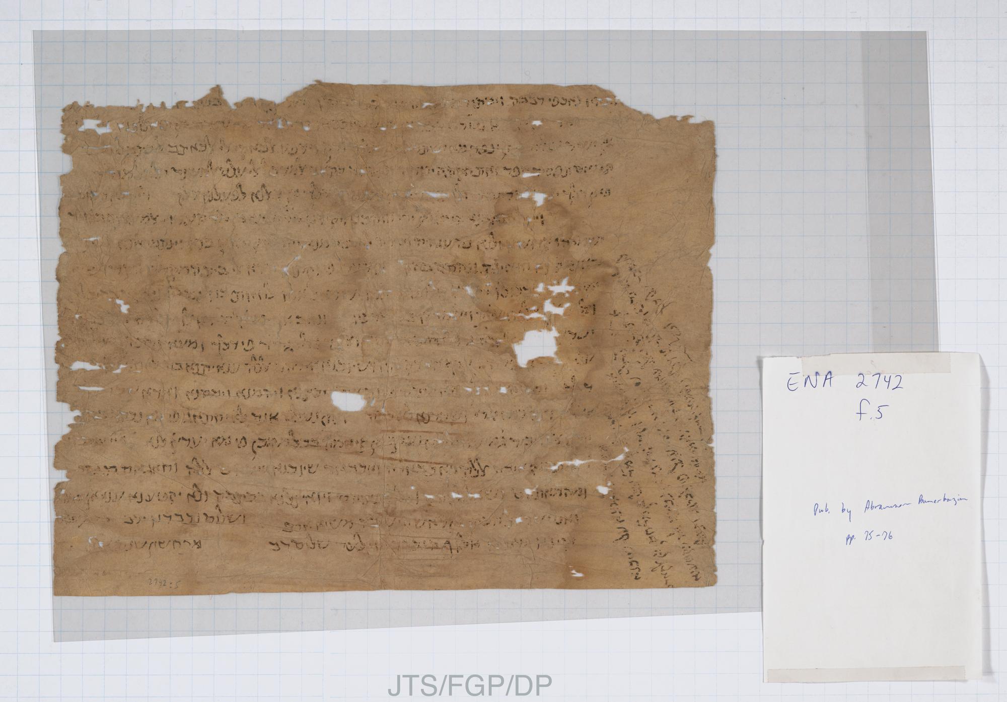 Image of item, e.g. a manuscript page